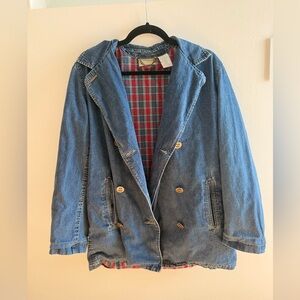 Liz Claiborne Blue Double-Breasted Jean Jacket